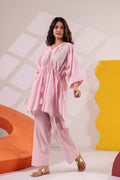 Soft Cotton Pink Lounge Co-ord Set | Stylish Kurta Pant Set for Women